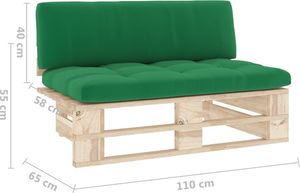 vidaXL Ogrodowa sofa środkowa z palet, impregnowane drewno sosnowe 6