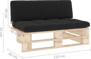 vidaXL Ogrodowa sofa środkowa z palet, impregnowane drewno sosnowe 6