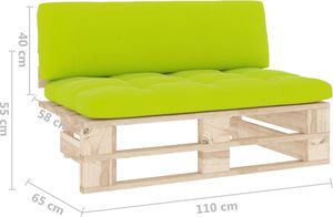 vidaXL Ogrodowa sofa środkowa z palet, impregnowane drewno sosnowe 6