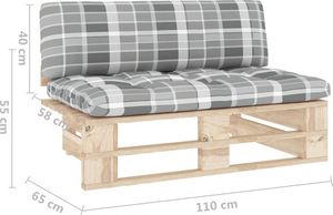 vidaXL Ogrodowa sofa środkowa z palet, impregnowane drewno sosnowe 6