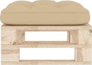 vidaXL Ogrodowy stołek z palet, impregnowane drewno sosnowe, beżowa poduszka 3