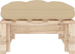 vidaXL Ogrodowy stołek z palet, impregnowane drewno sosnowe, beżowa poduszka 4