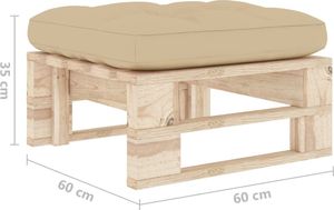 vidaXL Ogrodowy stołek z palet, impregnowane drewno sosnowe, beżowa poduszka 5