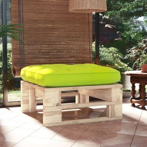 vidaXL Ogrodowy stołek z palet, impregnowane drewno sosnowe, jasnozielona poduszka 1
