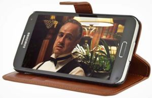 Etui na iPhone 5, poliuretan, kieszonki na karty, z podstawką 3