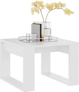 vidaXL Stolik boczny, biały, 50x50x35 cm, płyta wiórowa 4