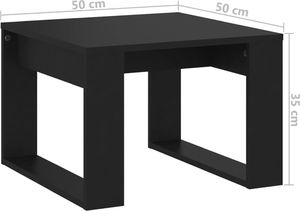 vidaXL Stolik boczny, czarny, 50x50x35 cm, płyta wiórowa 7