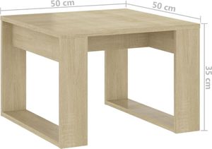 vidaXL Stolik boczny, dąb sonoma, 50x50x35 cm, płyta wiórowa 7