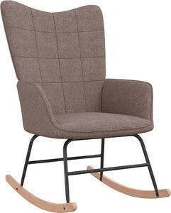 vidaXL Fotel bujany z podnóżkiem, kolor taupe, obity tkaniną 3