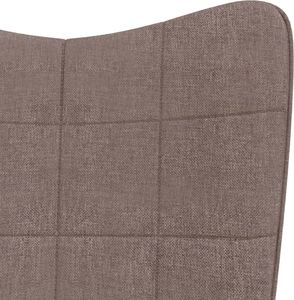 vidaXL Fotel bujany z podnóżkiem, kolor taupe, obity tkaniną 5