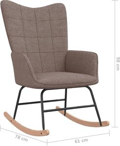 vidaXL Fotel bujany z podnóżkiem, kolor taupe, obity tkaniną 7