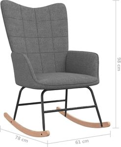 vidaXL Fotel bujany z podnóżkiem, ciemnoszary, obity tkaniną 7