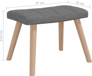 vidaXL Fotel bujany z podnóżkiem, ciemnoszary, obity tkaniną 8