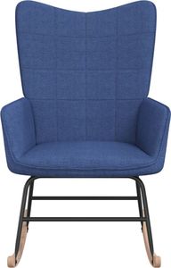 vidaXL Fotel bujany, niebieski, tapicerowany tkaniną 3