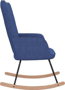 vidaXL Fotel bujany, niebieski, tapicerowany tkaniną 4