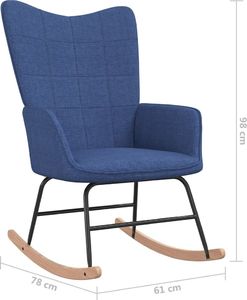 vidaXL Fotel bujany, niebieski, tapicerowany tkaniną 7