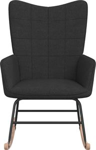 vidaXL Fotel bujany, czarny, tapicerowany tkaniną 3