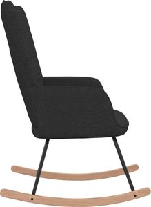 vidaXL Fotel bujany, czarny, tapicerowany tkaniną 4