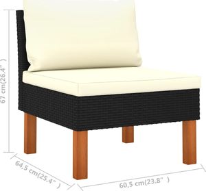 vidaXL 10-cz. zestaw wypoczynkowy do ogrodu, rattan PE i eukaliptus 8