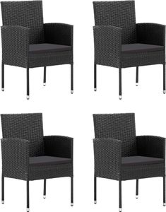 vidaXL 5-częściowy zestaw mebli ogrodowych, polirattan, czarny 2