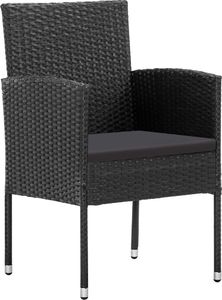 vidaXL 5-częściowy zestaw mebli ogrodowych, polirattan, czarny 3