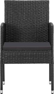 vidaXL 5-częściowy zestaw mebli ogrodowych, polirattan, czarny 4