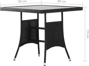 vidaXL 5-częściowy zestaw mebli ogrodowych, polirattan, czarny 8