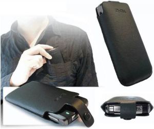 Etui na telefon, czarne, imitacja skóry 2