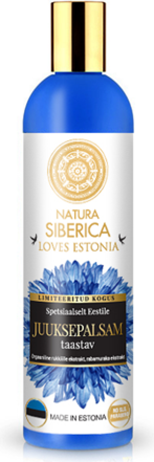 Natura Siberica Loves Estonia Regenerujący balsam do włosów z ekstraktem z maliny moroszki i chabrem 400 ml 1