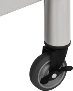 vidaXL Kuchenny stół roboczy na kółkach, 100x45x85 cm, stal nierdzewna 7