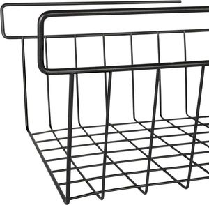 Vilde Kosz koszyk podwieszany pod półkę organizer czarny metalowy loft 27,5 cm 8