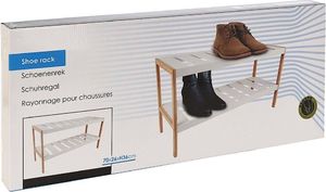 Storage Solutions Regał BAMBUSOWY stojak na buty 2 poziomy 7