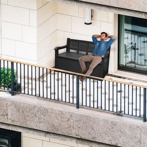 Vilde Ławka Ogrodowa, grafitowa, ze schowkiem, skrzynią, 280L, 130x60x85 cm 2