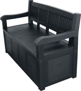 Vilde Ławka Ogrodowa, grafitowa, ze schowkiem, skrzynią, 280L, 130x60x85 cm 4