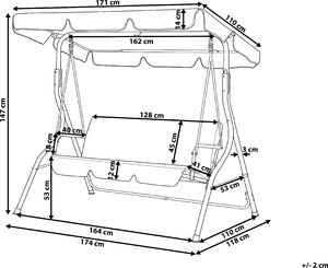 Shumee Huśtawka ogrodowa niebiesko-biała Chaplin 9