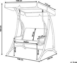 Shumee Huśtawka ogrodowa szara Tesero 8