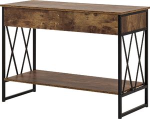 Shumee Konsola 2 szuflady ciemne drewno z czarnym AYDEN 5