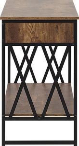 Shumee Konsola 2 szuflady ciemne drewno z czarnym AYDEN 6