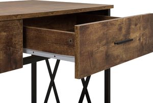 Shumee Konsola 2 szuflady ciemne drewno z czarnym AYDEN 7