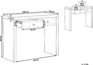 Shumee Konsola 2 szuflady lustrzana srebrna TILLY 9