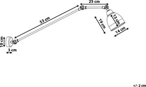 Kinkiet Beliani Lampa ścienna czarno-miedziana MISSISSIPPI L 9
