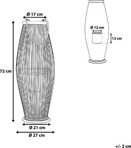Shumee Lampion drewniany 72 cm czarny TAHITI 4