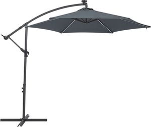 Shumee Parasol ogrodowy LED 285 cm szary CORVAL 3