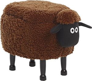 Beliani Pufa zwierzak ze schowkiem brązowa SHEEP 3