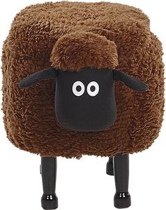 Beliani Pufa zwierzak ze schowkiem brązowa SHEEP 4