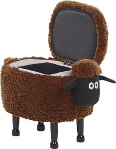 Beliani Pufa zwierzak ze schowkiem brązowa SHEEP 5