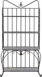 Szafa ogrodowa Shumee Regał ogrodowy metalowy 4 półki czarny PAVONA 3