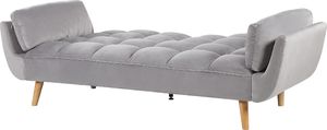 Beliani Sofa rozkładana welurowa szara ASBY 5