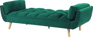Shumee Sofa rozkładana welurowa zielona ASBY 4