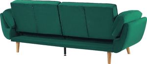 Shumee Sofa rozkładana welurowa zielona ASBY 6